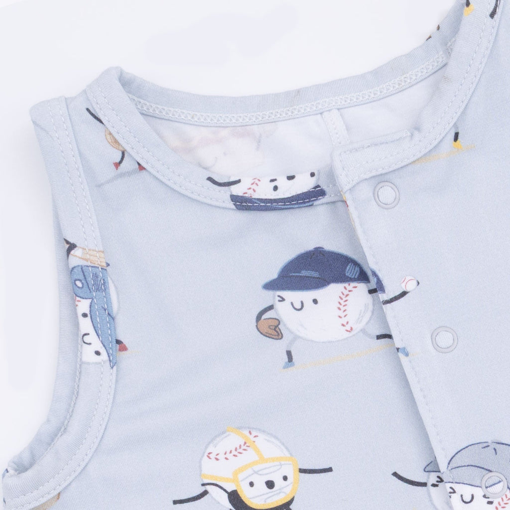 Baseballs Playing Baseball - Sleeveless Shortie Romper
