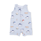 Baseballs Playing Baseball - Sleeveless Shortie Romper