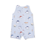 Baseballs Playing Baseball - Sleeveless Shortie Romper