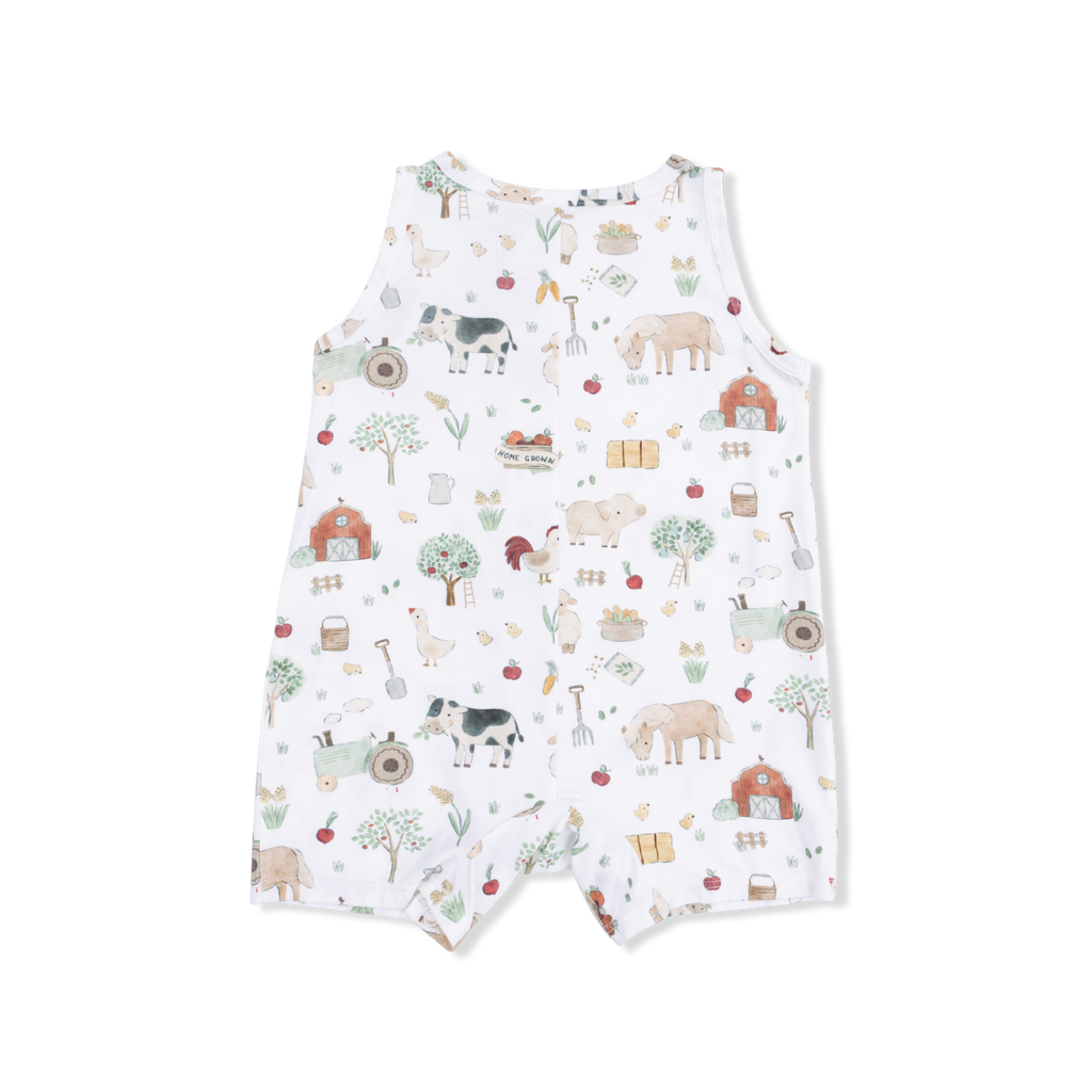 Cute Farm Animals Uni - Sleeveless Shortie Romper