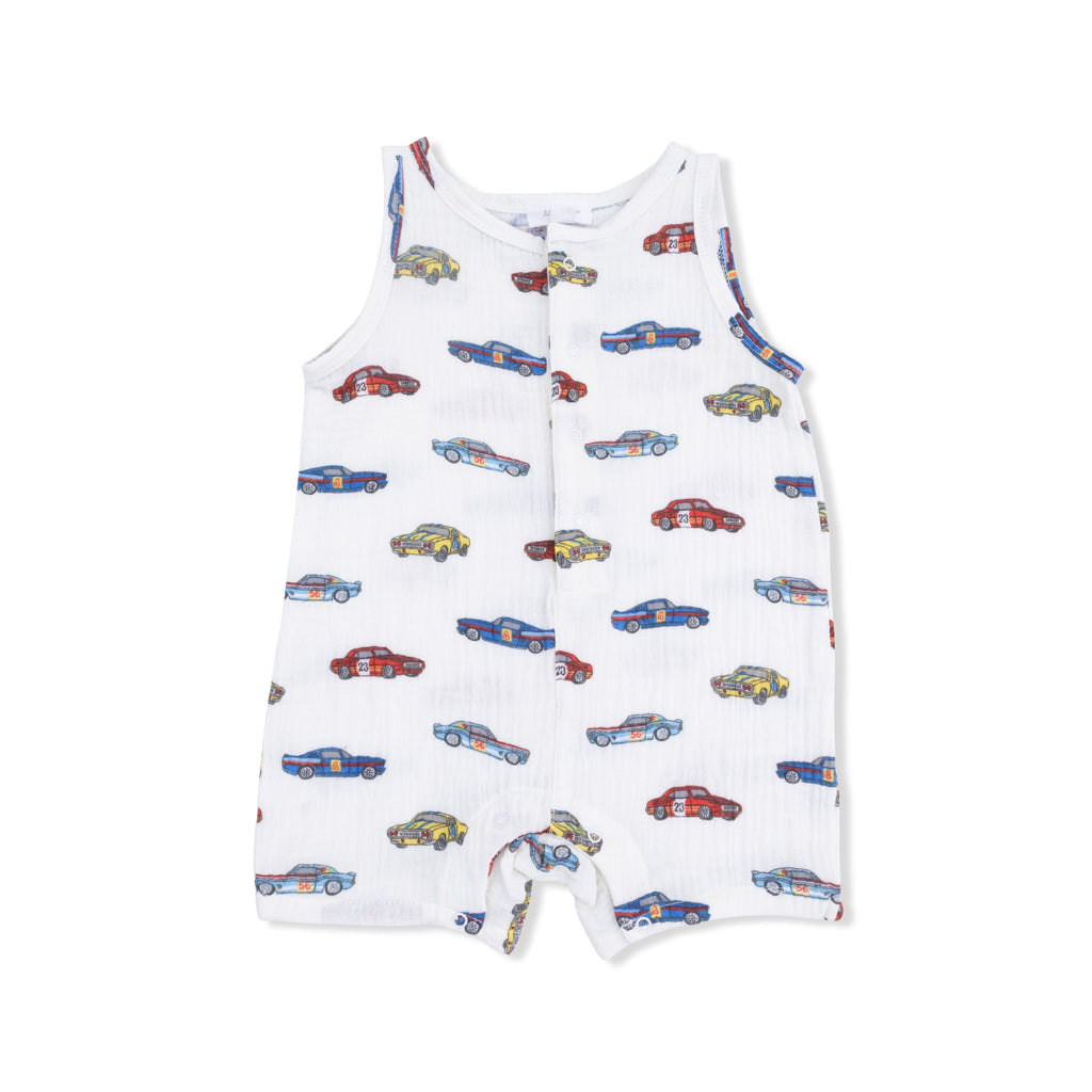 Race Cars - Sleeveless Shortie Romper