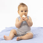 Navy Stripe - Henley Shortie Romper