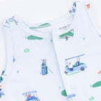 Vintage Golf Carts Blue - Sleeveless Shortie Romper