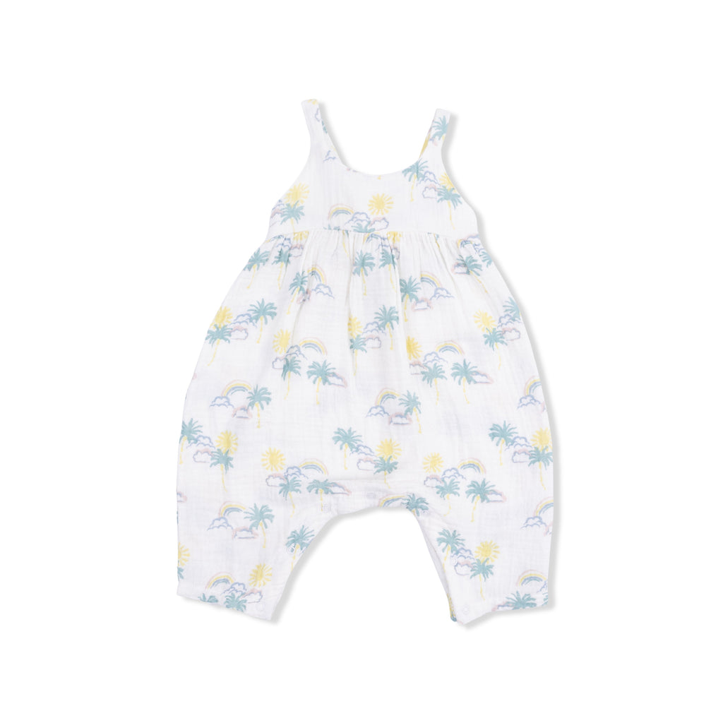 Palm Trees and Rainbows - Tie Back Romper