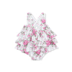 Cabbage Rose Stripe - Ruffle Sunsuit