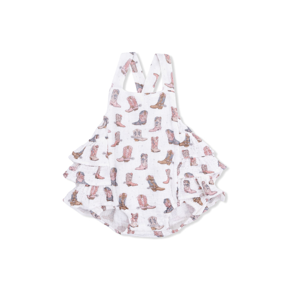 Cowgirl Boots - Ruffle Sunsuit