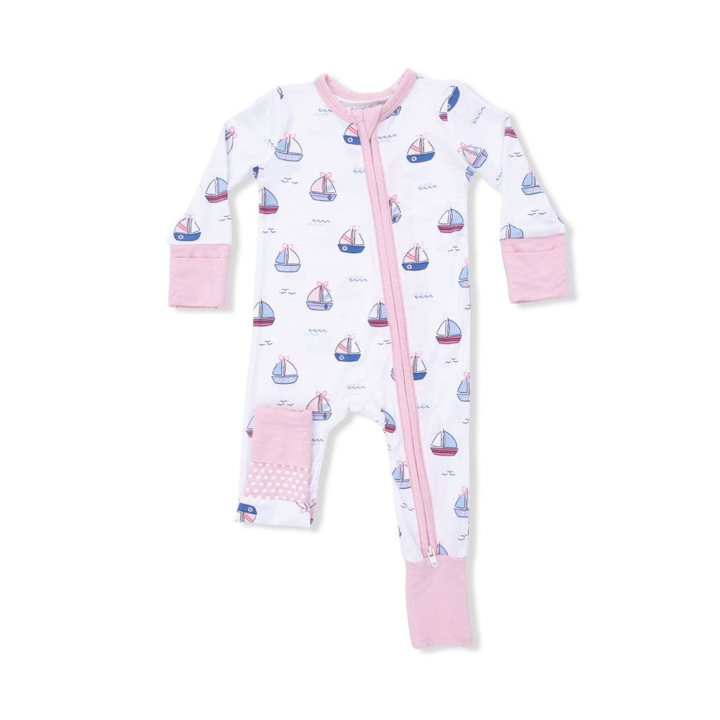 Bubbly Sailboats Pink - Convertible Romper