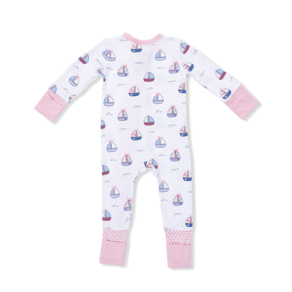 Bubbly Sailboats Pink - Convertible Romper