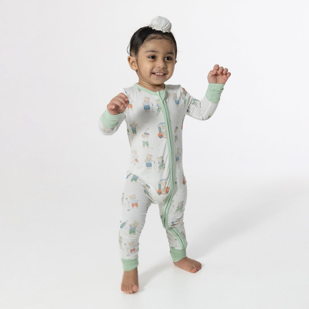 Golfing Teddy Bears - Convertible Romper