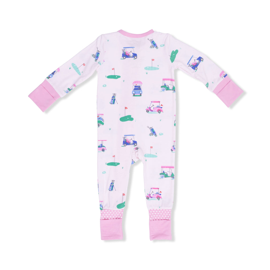 Vintage Golf Carts Pink - Convertible Romper