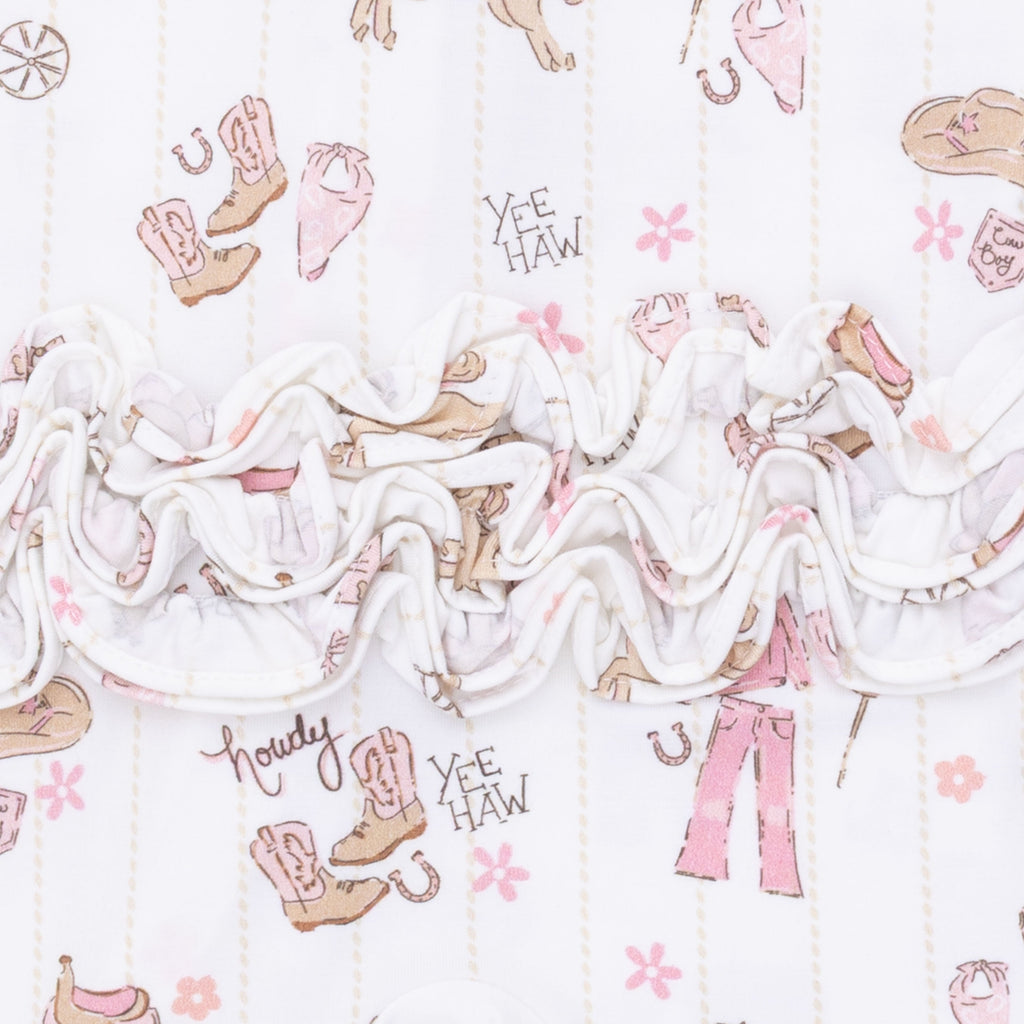 Cowgirl Nursery - 2 Way Ruffle Front Zipper Footie