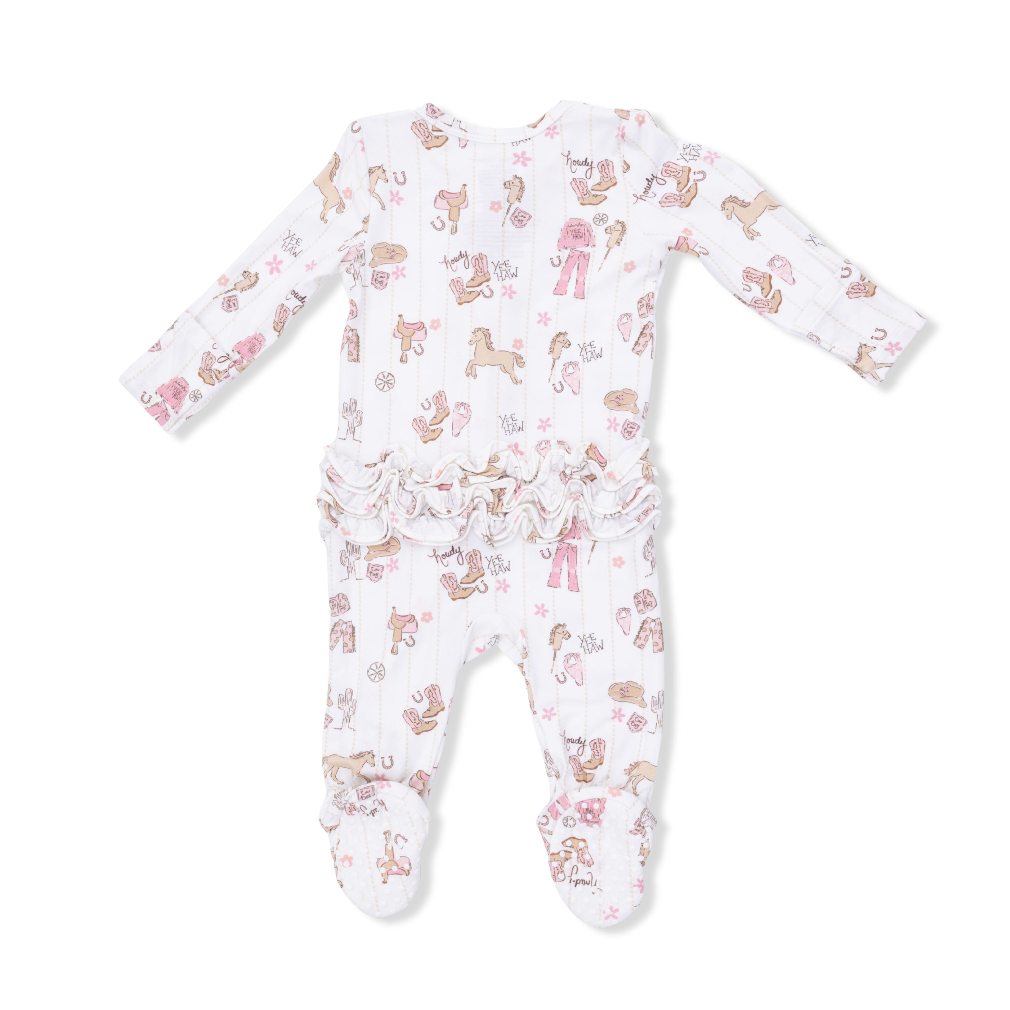 Cowgirl Nursery - 2 Way Ruffle Front Zipper Footie