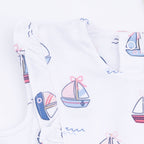 Bubbly Sailboats Pink - Ruffle Bodysuit Dress
