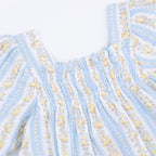 Odalys Floral Stripe - Puff Sleeve Baby Doll Dress and Bloomer