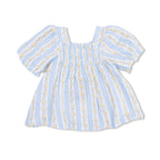 Odalys Floral Stripe - Puff Sleeve Baby Doll Dress and Bloomer