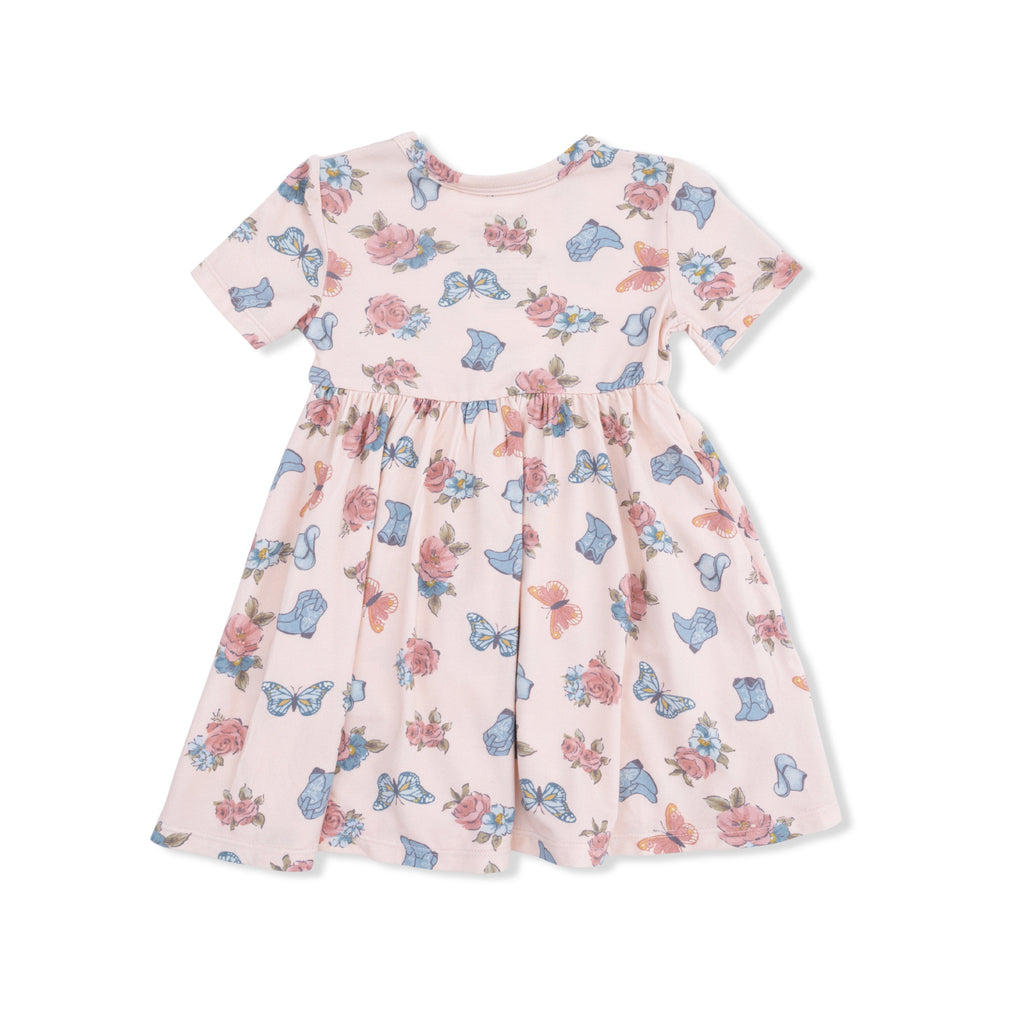 Country Girl Boots - Twirly Dress with Ruffle Pockets