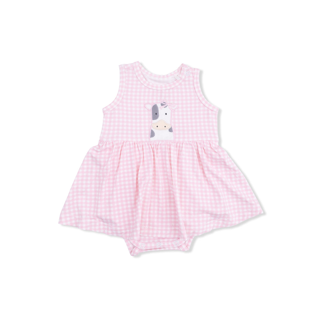 Cute Farm Animals Appliques - Tank Bodysuit Dress