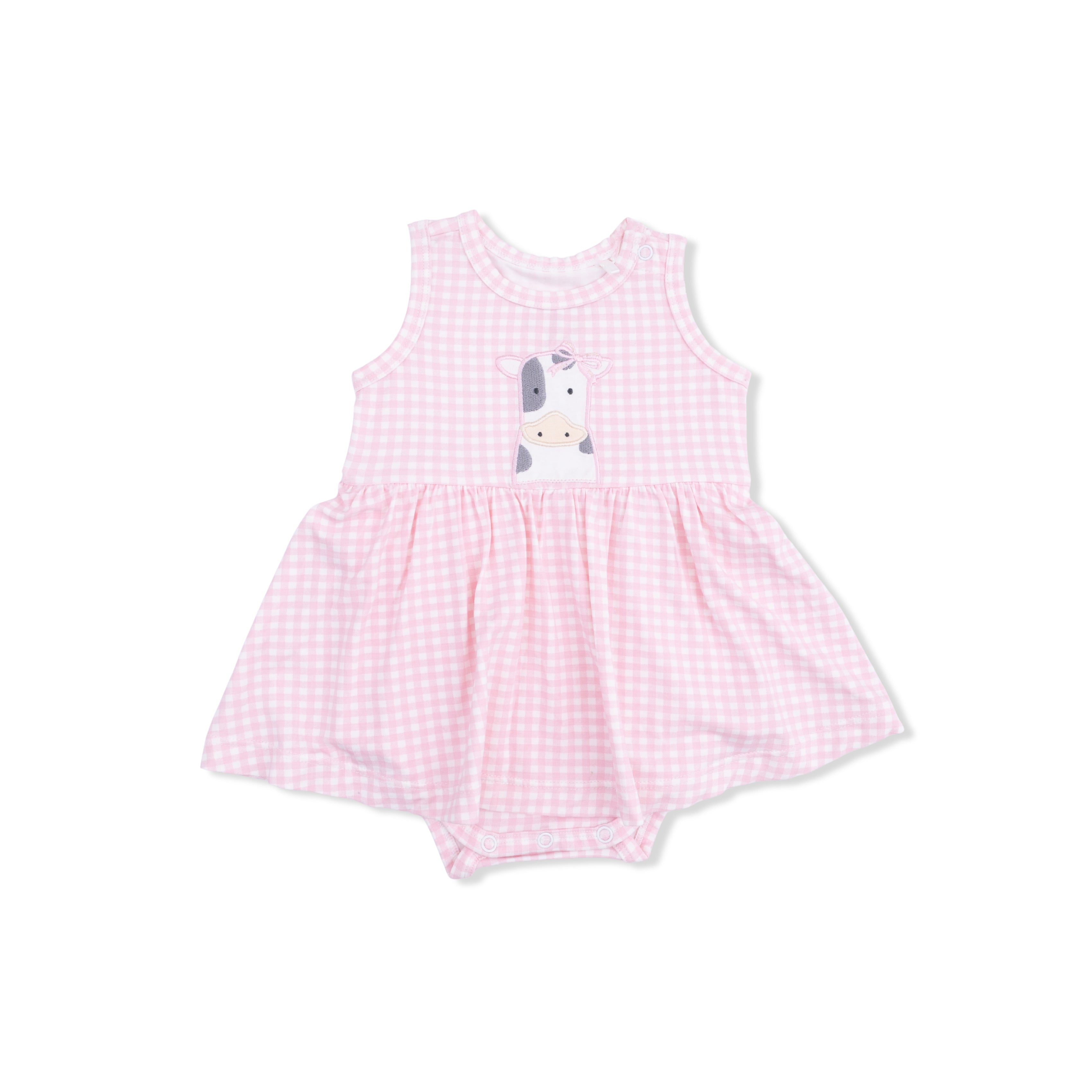 Cute Farm Animals Appliques - Tank Bodysuit Dress