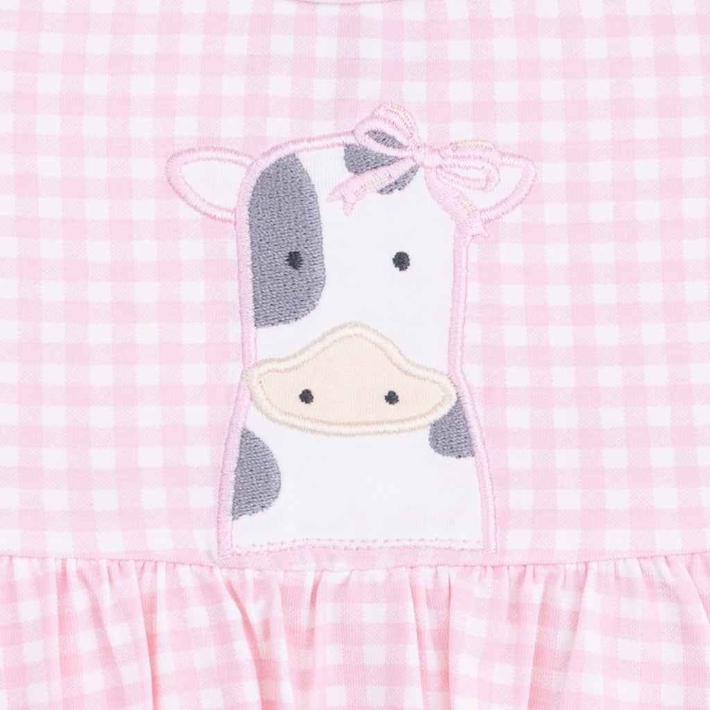 Cute Farm Animals Appliques - Tank Bodysuit Dress