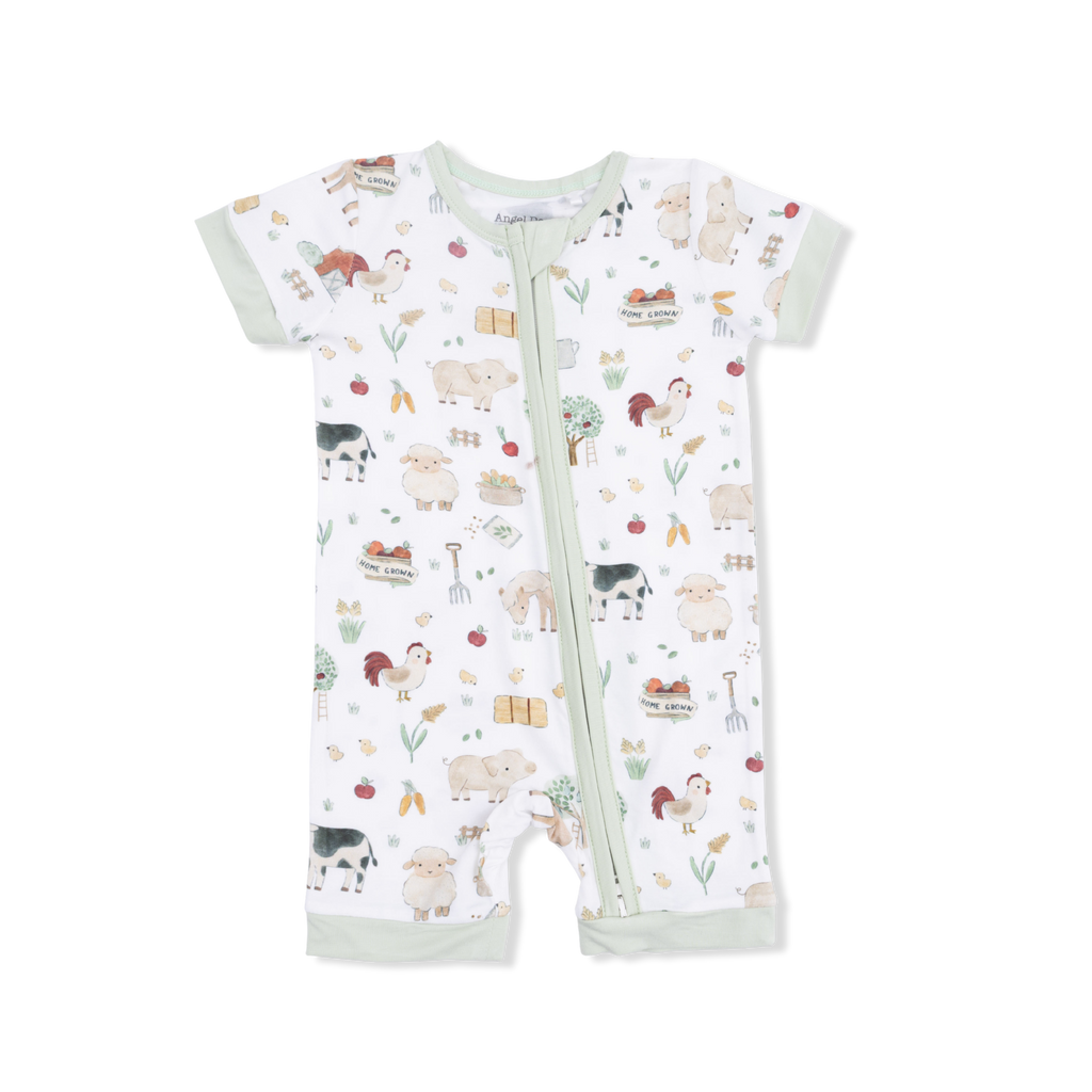 Cute Farm Animals Uni - Shortie 2 Way Zipper Romper