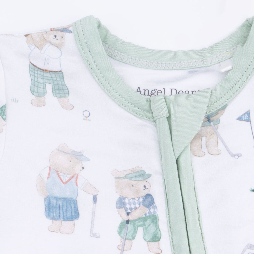 Golfing Teddy Bears - Shortie 2 Way Zipper Romper