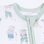Golfing Teddy Bears - Shortie 2 Way Zipper Romper