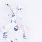 Bubbly Sailboats Pink - Smocked Top & Bike Short