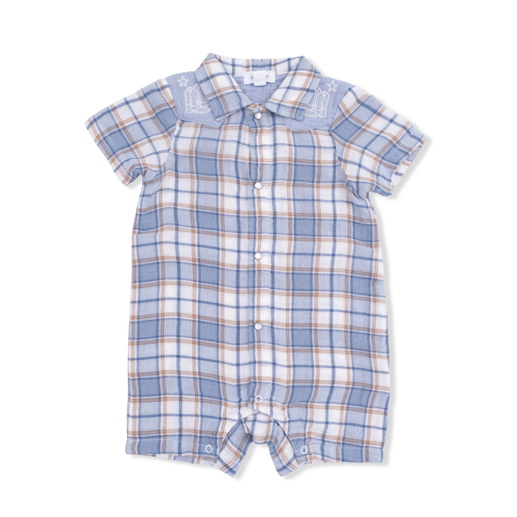 Western Boot Plaid - Western Pearl Snap Shortie