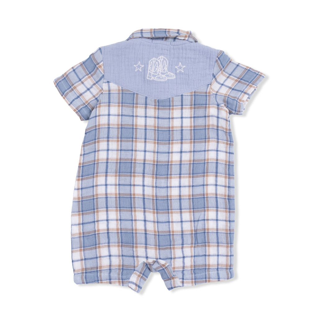 Western Boot Plaid - Western Pearl Snap Shortie