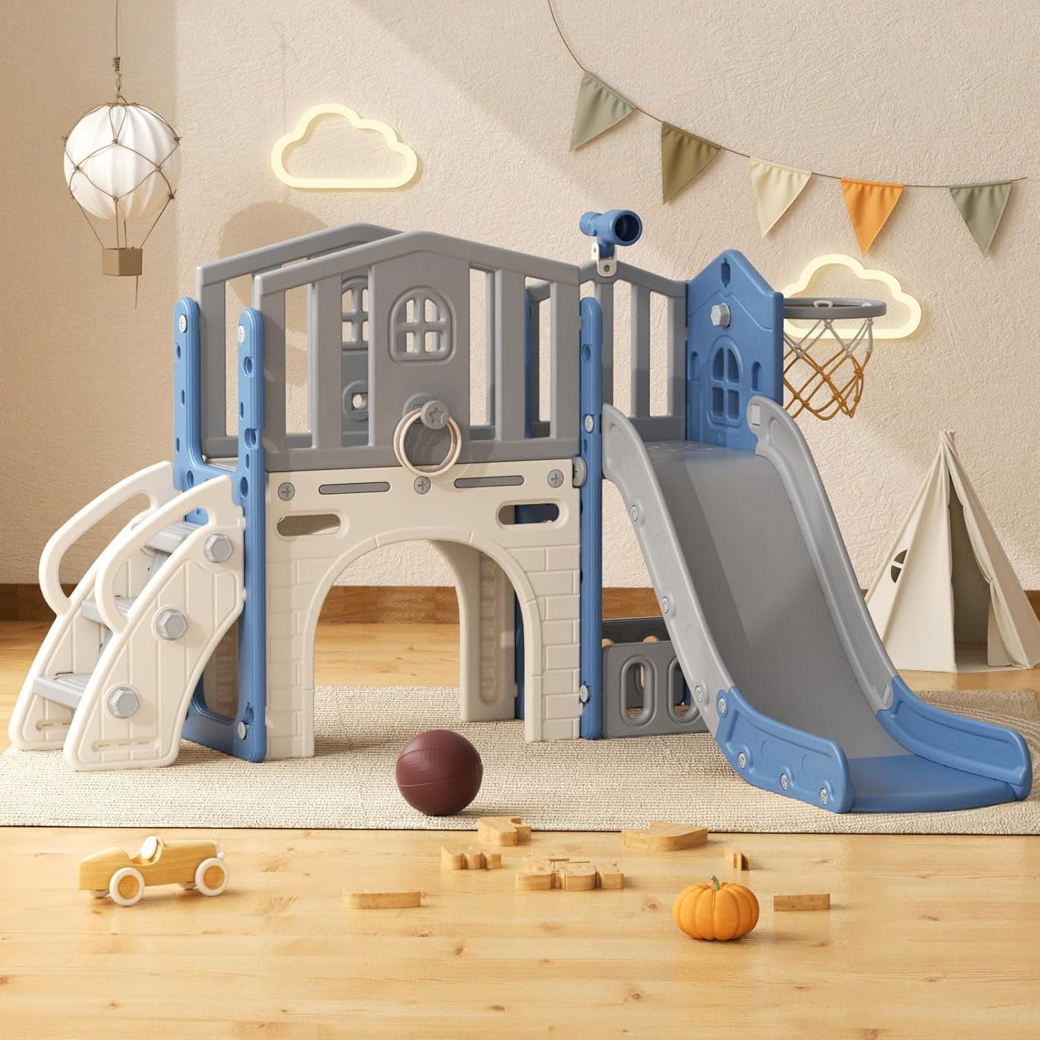 8 in 1 Toddler Slide Playset