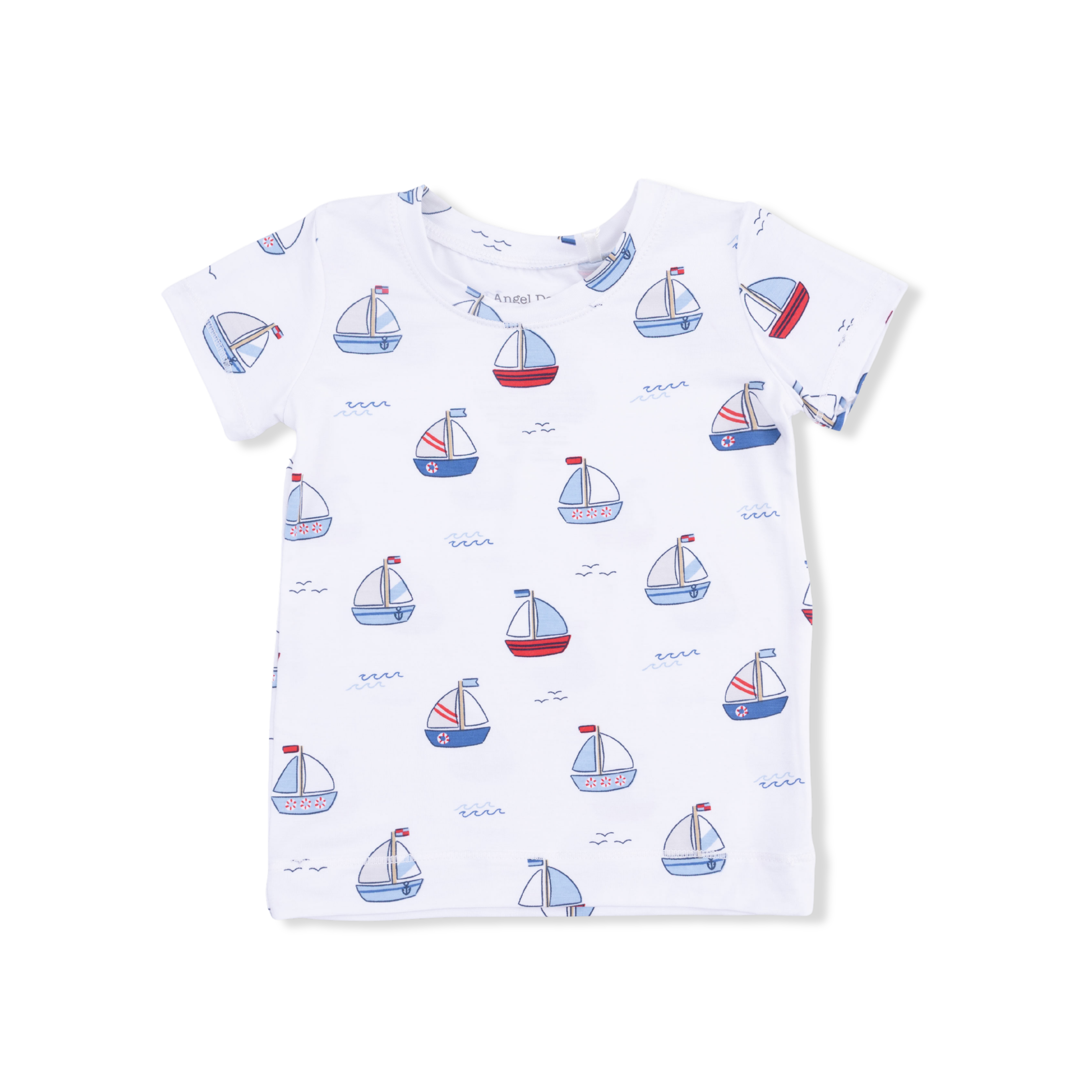 Bubbly Sailboats Blue - Short Sleeve Loungewear Set