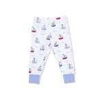 Bubbly Sailboats Blue - Short Sleeve Loungewear Set