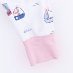 Bubbly Sailboats Pink - Short Sleeve Loungewear Set