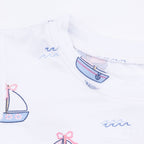 Bubbly Sailboats Pink - Short Sleeve Loungewear Set