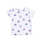 Bubbly Sailboats Pink - Short Sleeve Loungewear Set