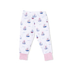 Bubbly Sailboats Pink - Short Sleeve Loungewear Set