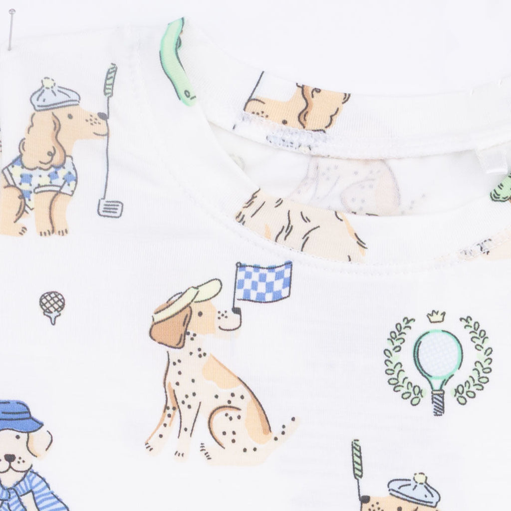 Country Club Dogs Neutral - Short Sleeve Loungewear Set