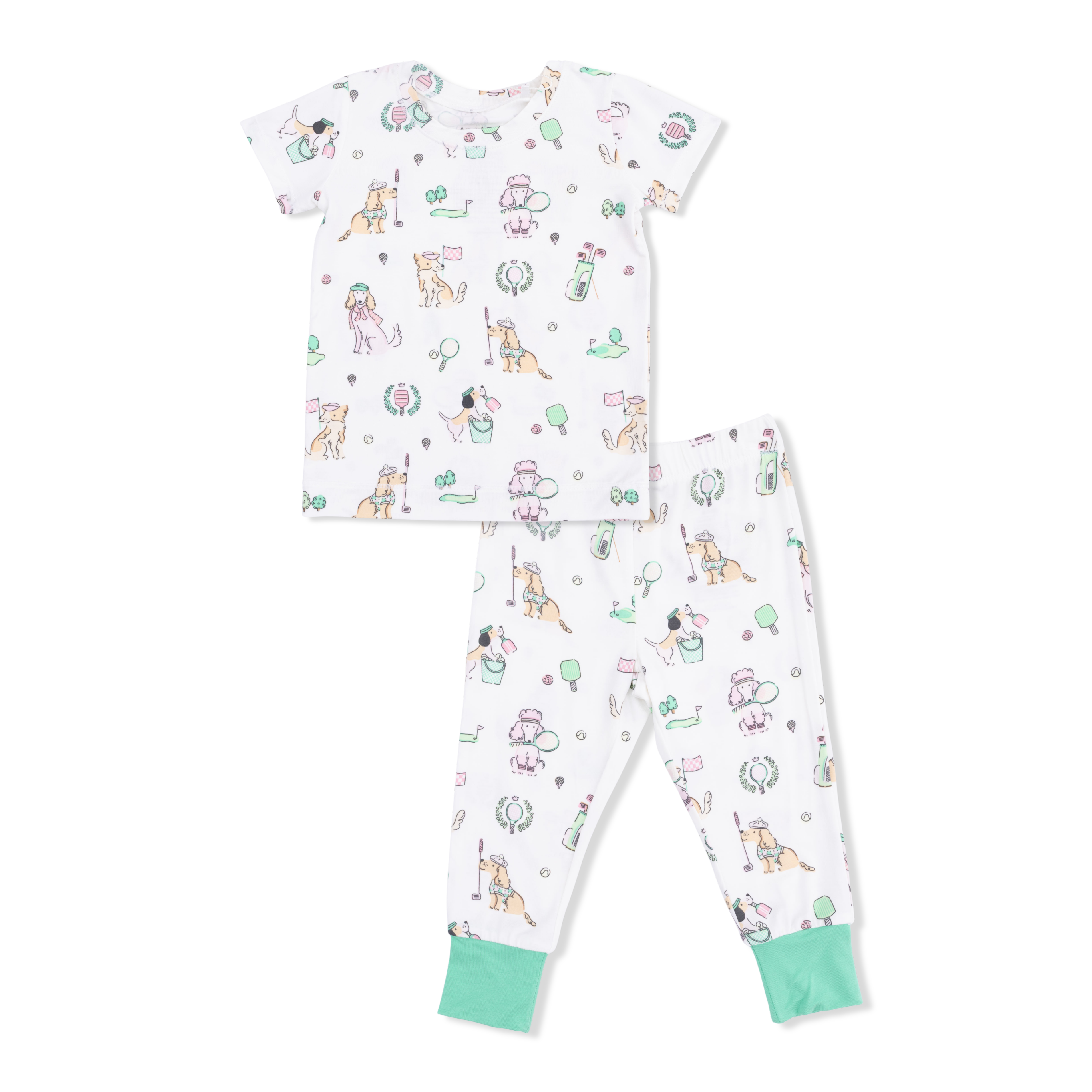 Country Club Dogs Pink - Short Sleeve Loungewear Set