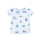 Vintage Golf Carts Blue - Short Sleeve Loungewear Set