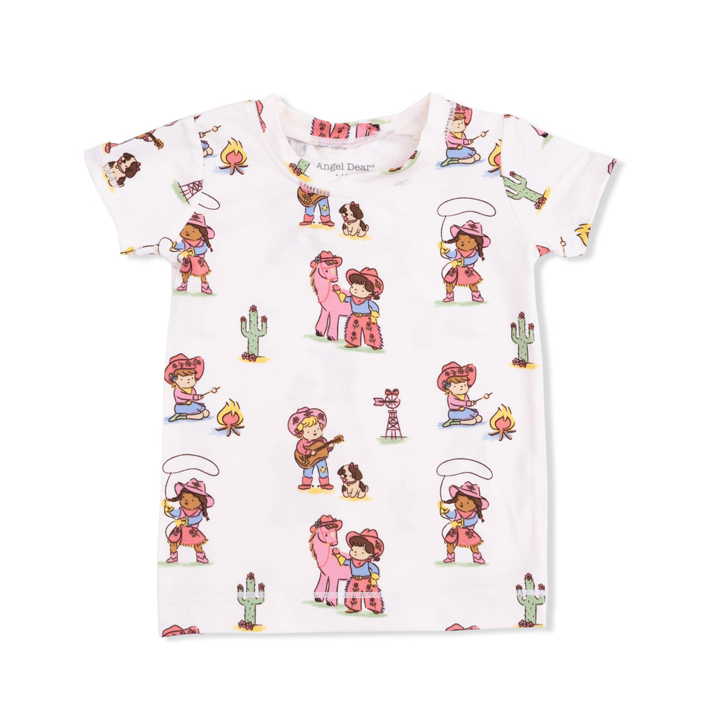 Vintage Cowgirls - Short Sleeve Loungewear Set