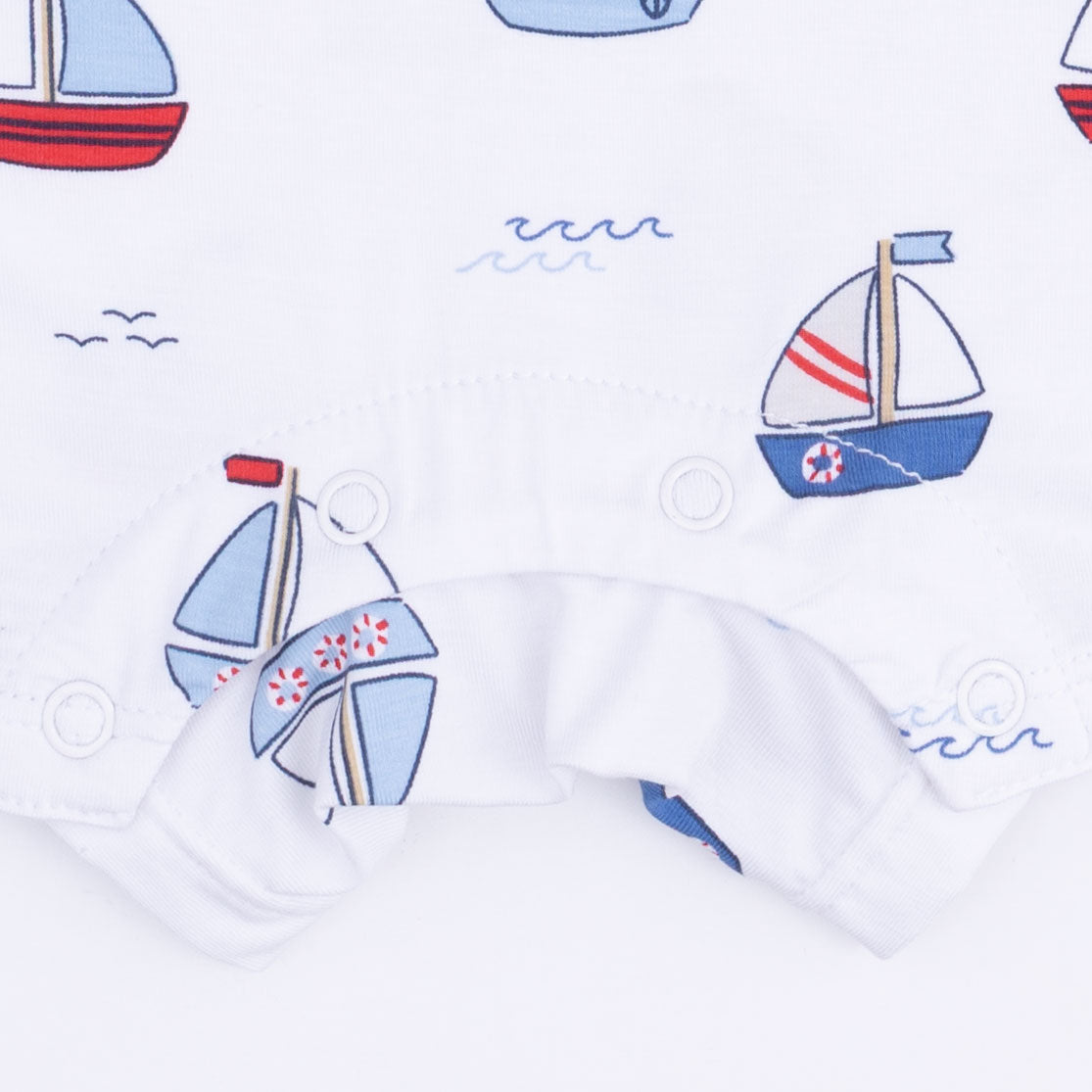 Bubbly Sailboats Blue - Polo Shortie