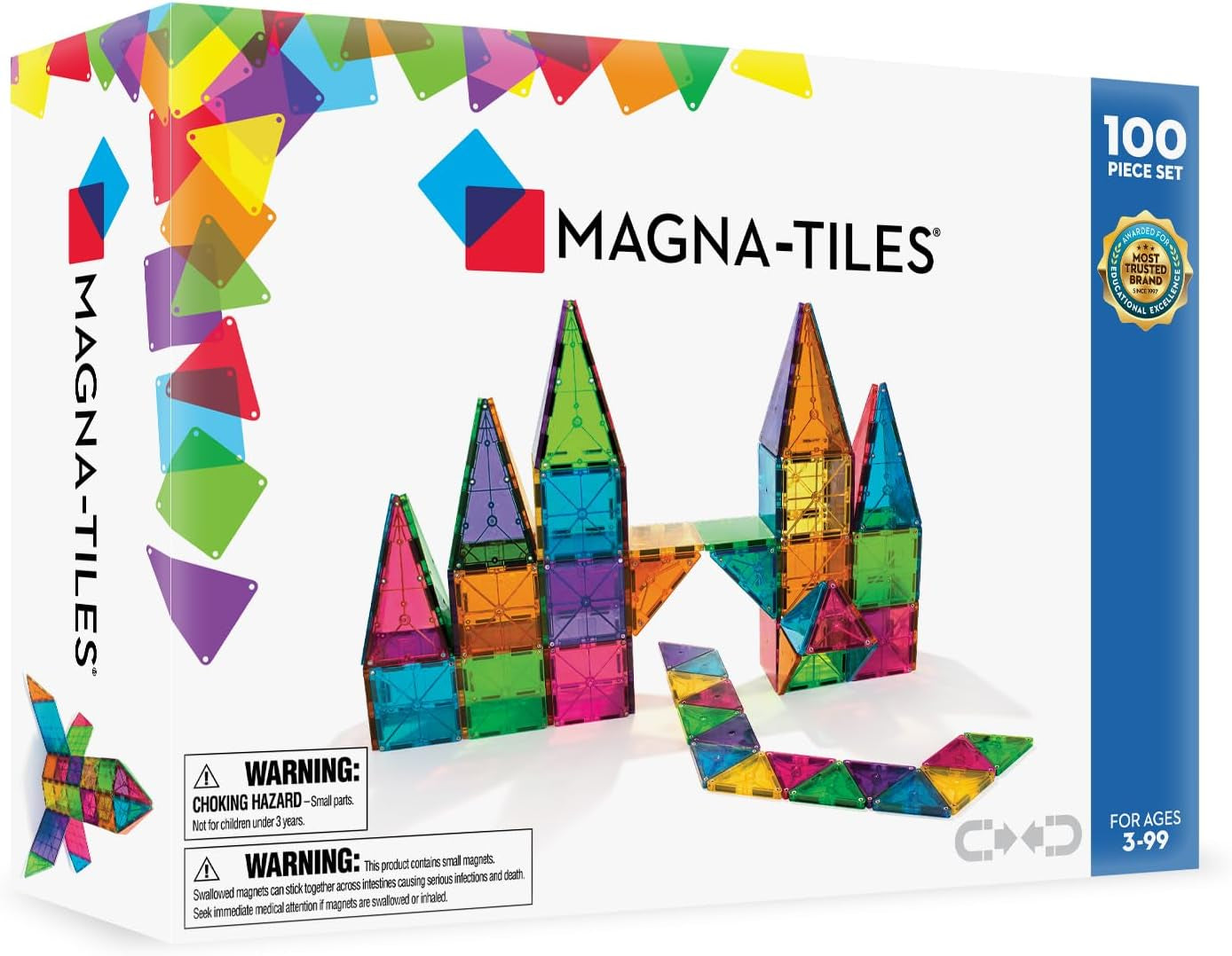 100-Piece Magnetic Building Tile Set