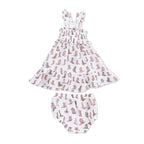 Cowgirl Boots - Smocked Ruffle Sundress & Bloomer