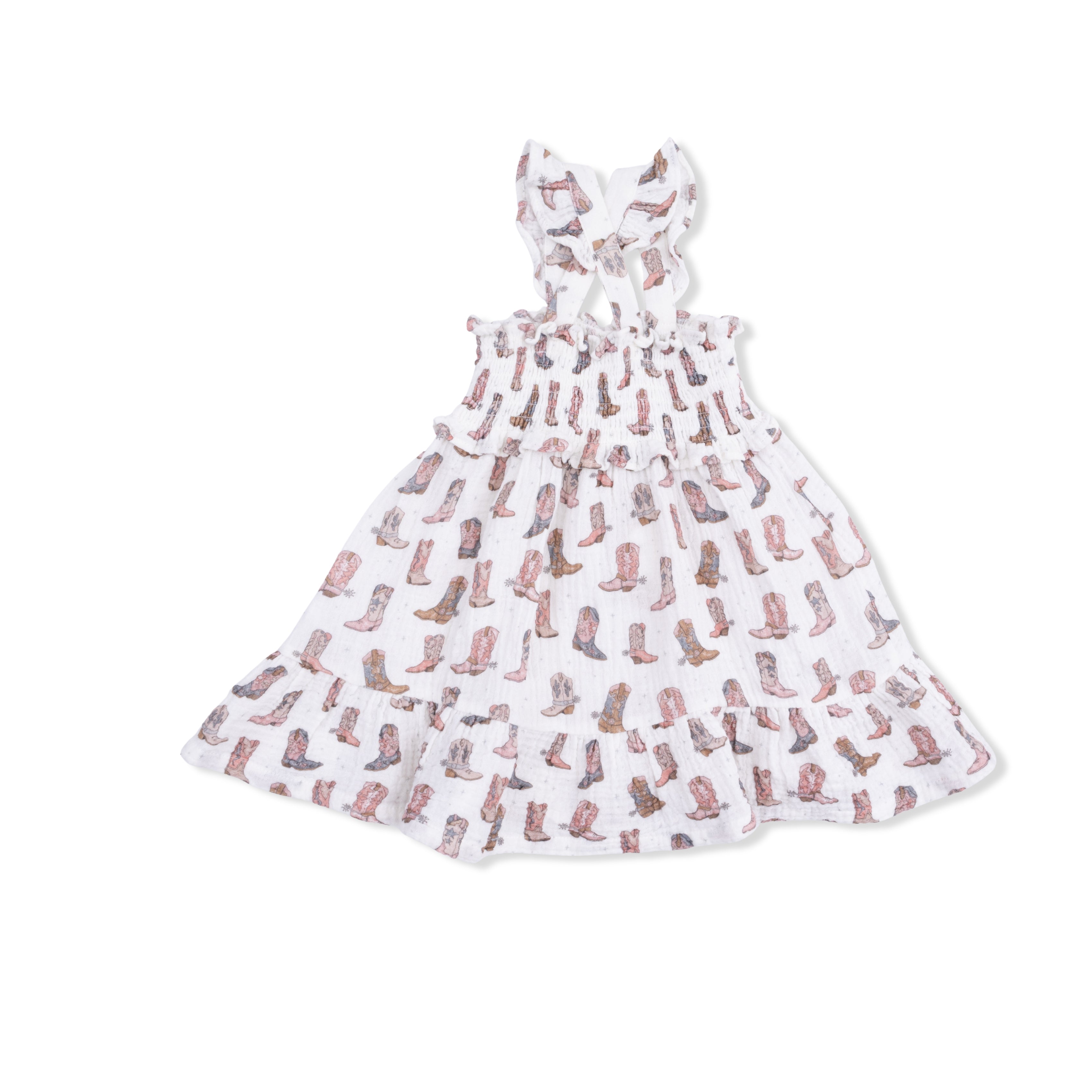 Cowgirl Boots - Smocked Ruffle Sundress & Bloomer