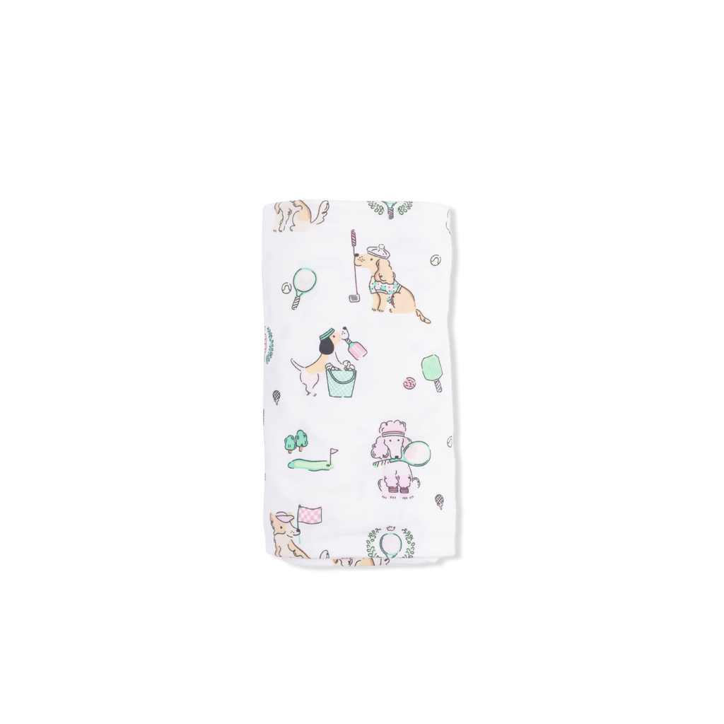 Country Club Dogs Pink - Swaddle Blanket