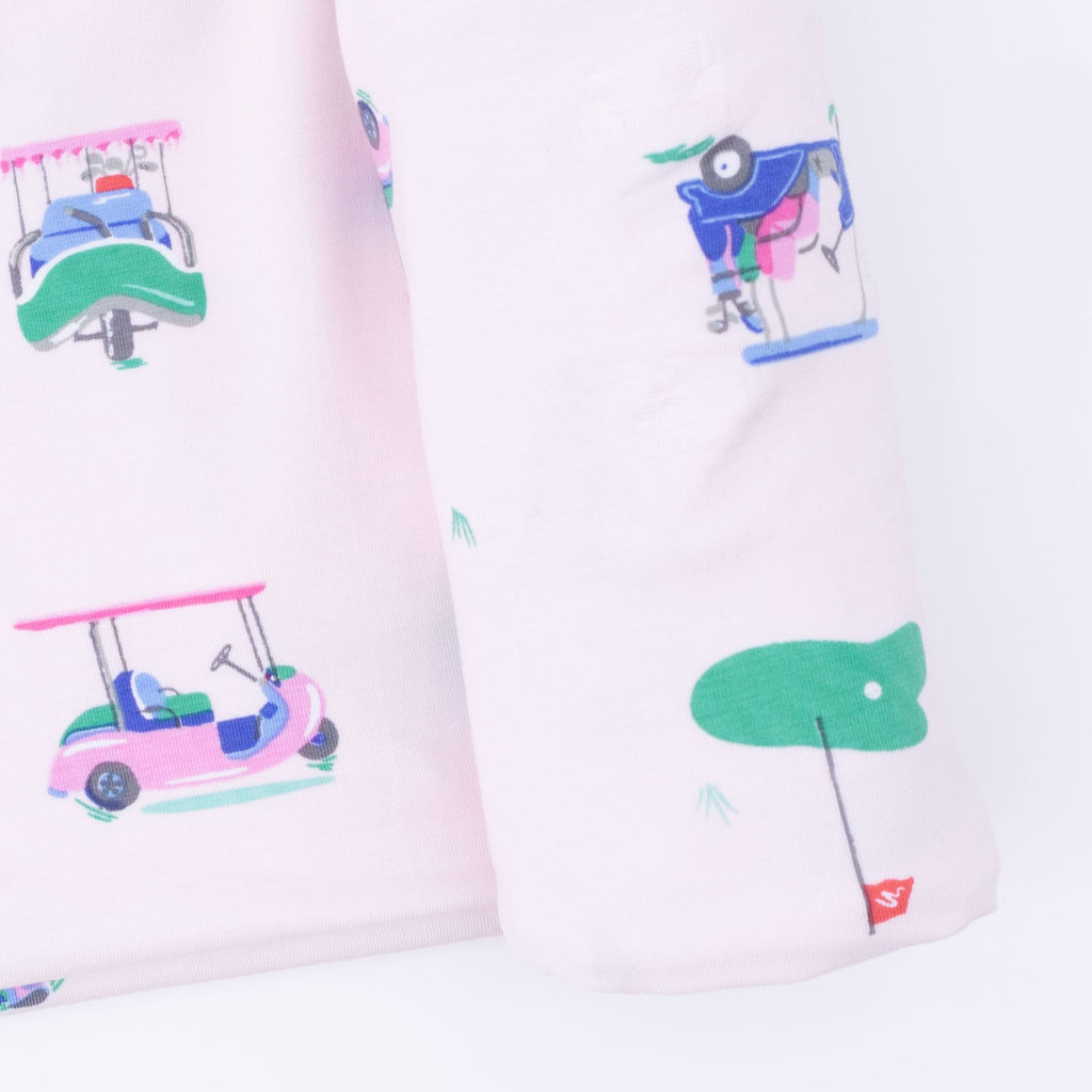 Vintage Golf Carts Pink - Swaddle Blanket