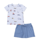 Construction Vehicles - Crew Neck Tee with Casual Short