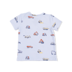 Construction Vehicles - Crew Neck Tee with Casual Short
