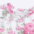 Cabbage Rose Stripe - Loungewear Short Set
