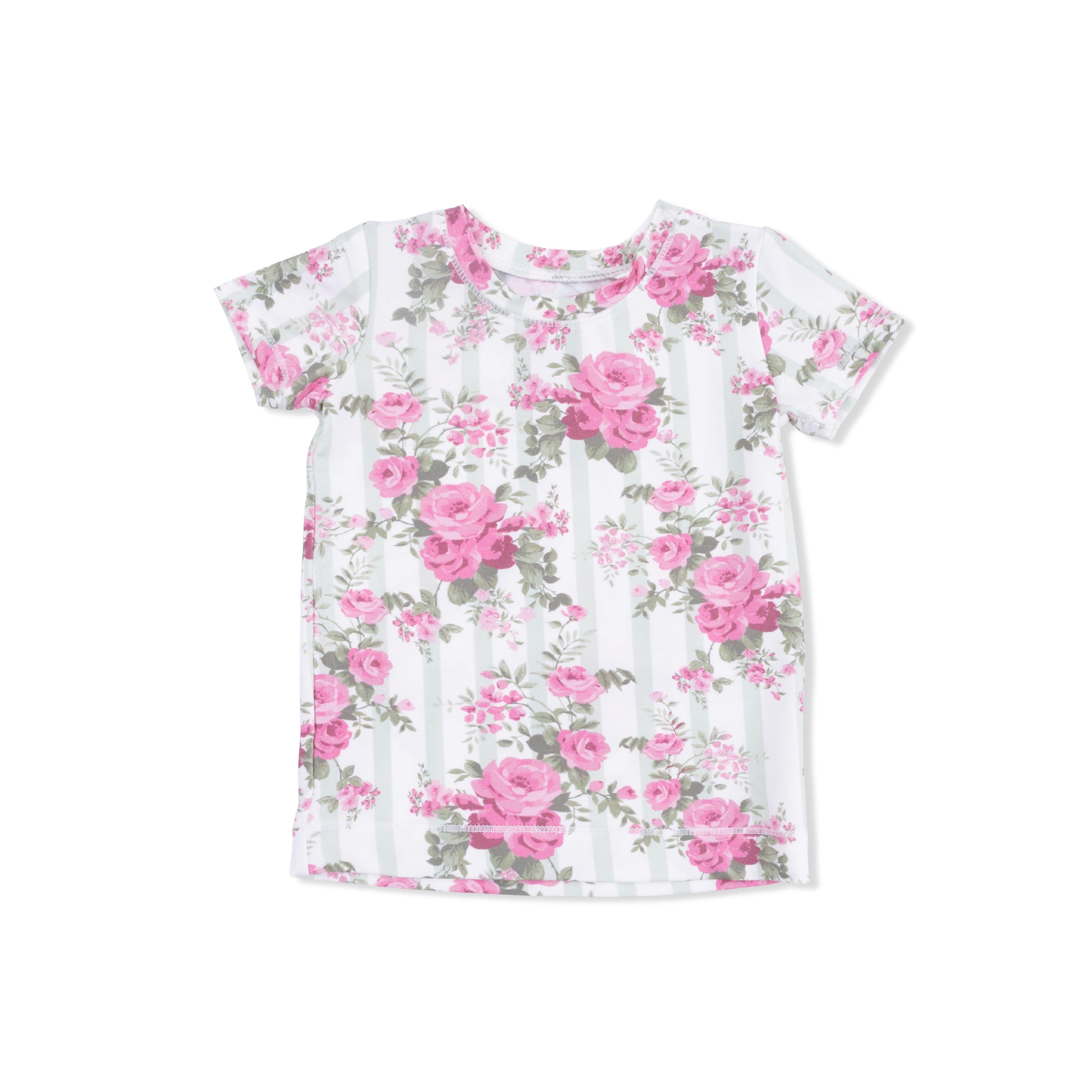 Cabbage Rose Stripe - Loungewear Short Set